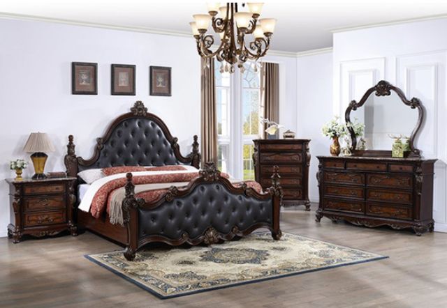 Furniture of America® Cremona 4-Piece Dark Cherry Queen Bedroom Set-0