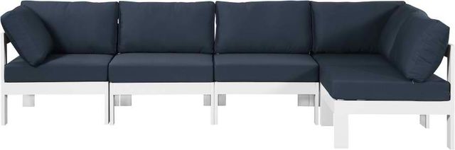 Meridian Furniture Nizuc 5-Piece Navy Outdoor Patio Modular Sectional Set-0