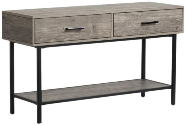 Magnussen Home® Fenwick Whitetail Brown Rectangular Sofa Table with Matte Black Base-0