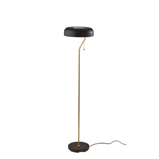 Adesso® Timothy Black/Antique Brass Floor Lamp-0