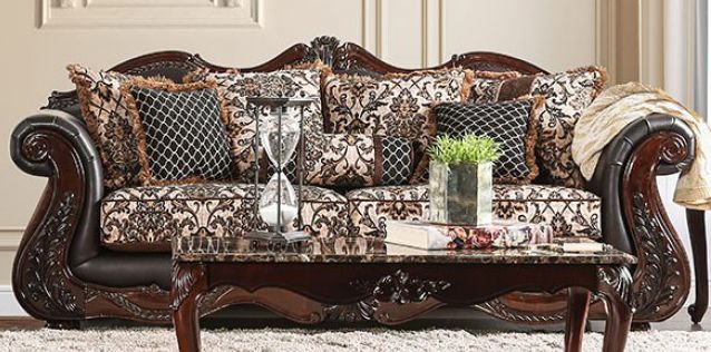 Furniture of America® Jamael 2-Piece Brown/Espresso Sofa and Loveseat-1