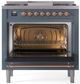 Ilve® Nostalgie II Series 36" Blue Grey Pro Style Dual Fuel Range-1