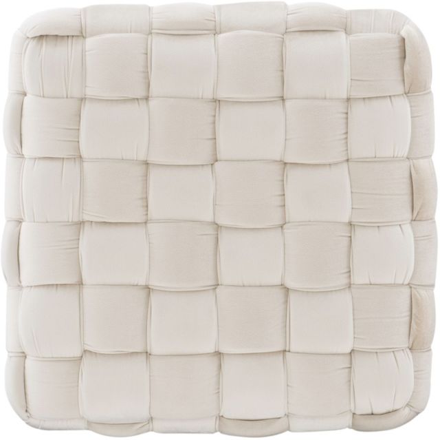 Powell® Neva Beige Square Ottoman Stool-3