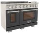 Kucht Professional KFX Series 48" Stainless Steel Pro Style Natural Gas Range with Cement Gray Door and True Simmer Burners-1