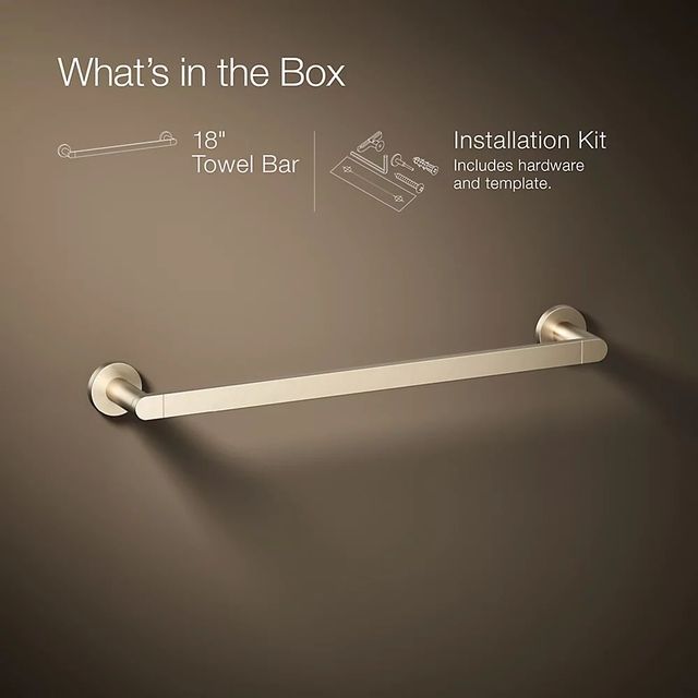 KOHLER® Composed® Vibrant Brushed Bronze 18" Towel Bar-3