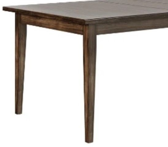 Country View Woodworking Customizable Danbury Hickory Top 54" Dining Table with 2-Leaves and Brown Maple Base-1