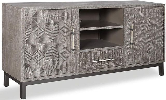Parker House® Crossings Serengeti Sandblasted Fossil Grey 66" TV Console-0