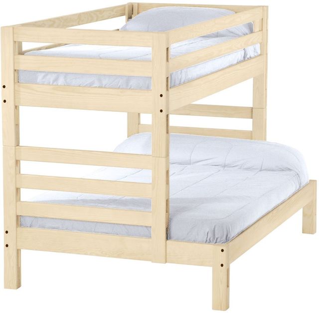 Crate Designs™ Furniture Unfinished Twin XL/Full XL Ladder End Cutaway Bunk Bed-0