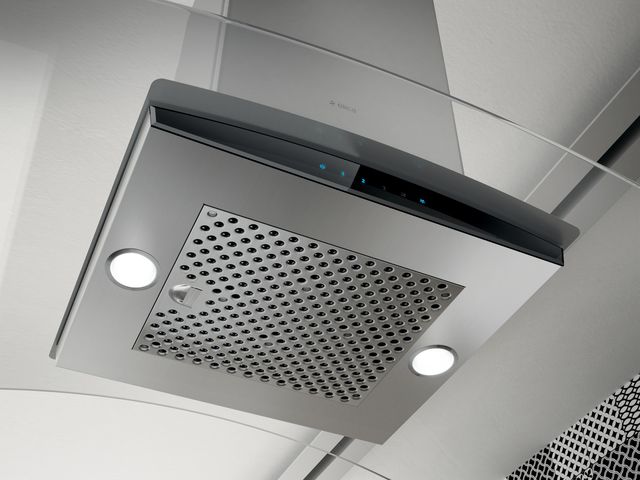 Elica Techne Series Cingoli 36" Stainless Steel with Black Glass Island Range Hood-1