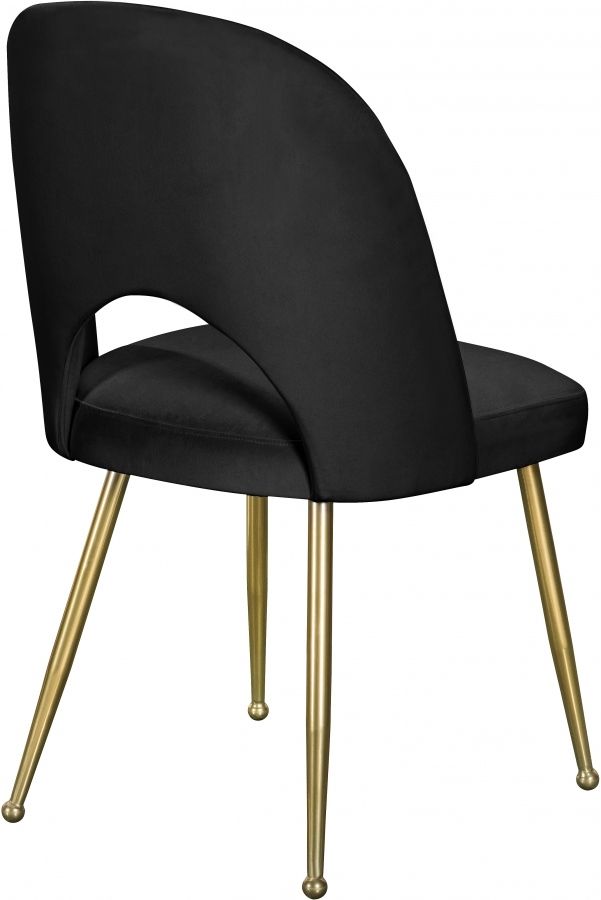 Meridian Furniture Logan Black/Gold Velvet Dining Chair-3