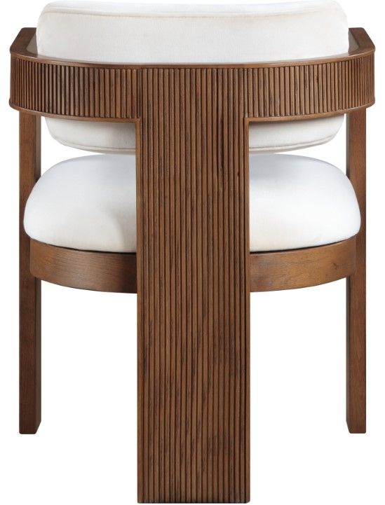 Meridian Furniture Sacha Cream/Walnut Velvet Dining Chair-3