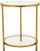 Zeugma Imports Glass Top Side Table with Gold Base-0