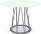 Amisco Customizable Calypso White Glass Dining Table with 42" Tabletop -0