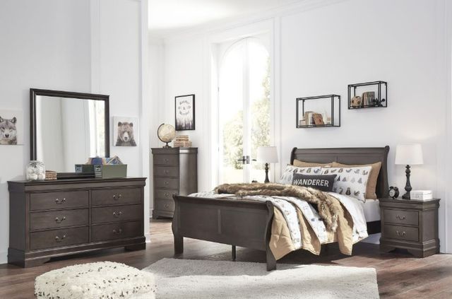 Signature Design by Ashley® Leewarden 2-Piece Dark Brown Full Sleigh Bed Set-3