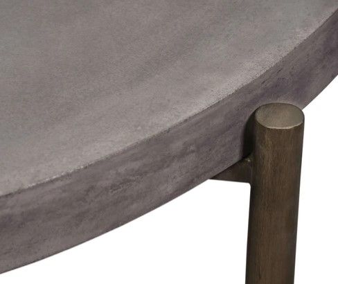 Modus Furniture Lyon Natural Coffee Table with Brushed Bronze Base-3