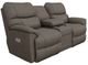 La-Z-Boy® Trouper Gray Leather Power Reclining Loveseat with Console, Headrest, and Lumbar-0