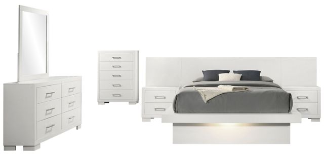 Coaster® Jessica 6-Piece Snow White Queen LED Panel Bedroom Set-0