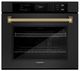 ZLINE Autograph Edition Professional 30" Black Stainless Steel True Convection Single Wall Oven with Air Fry and Self Clean with Polished Gold Helix Handle -0