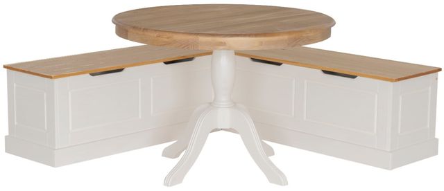 Linon Tobin 2-Piece White Backless Corner Nook Set-0