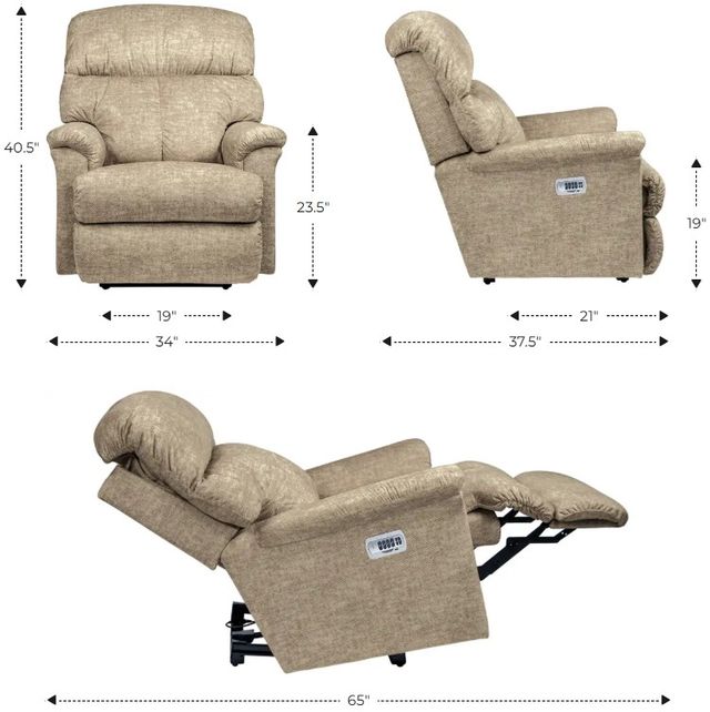 La-Z-Boy® Reed Pomegranate Leather Power Wall Recliner with Headrest and Lumbar-2