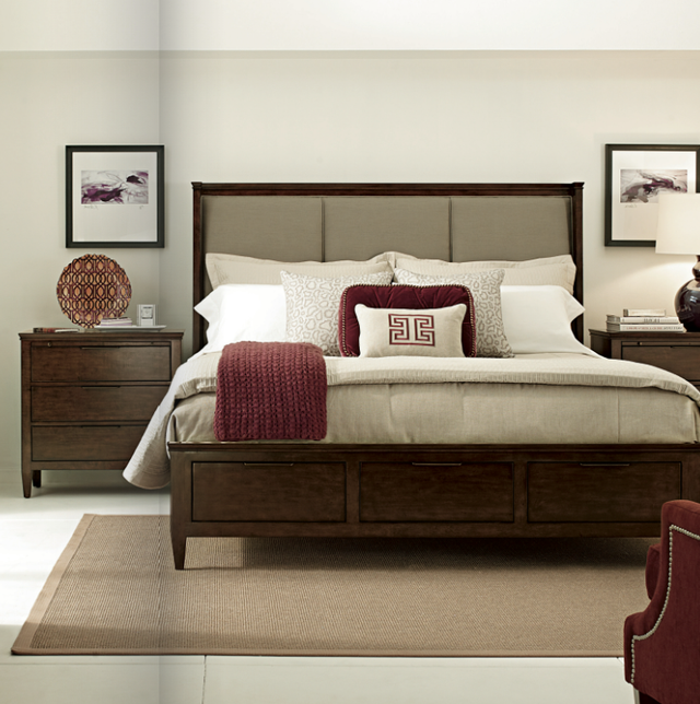 Kincaid® Elise Spectrum Amaretto Queen Upholstered Panel Storage Bed-3