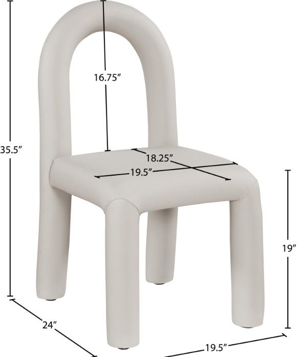 Meridian Furniture Amari Taupe Leather Upholstered Dining Chair-2