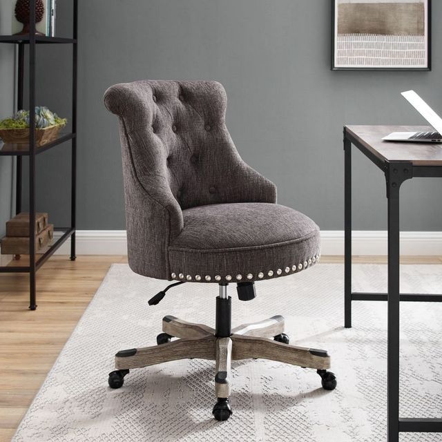 Linon Sinclair Charcoal Office Chair-1