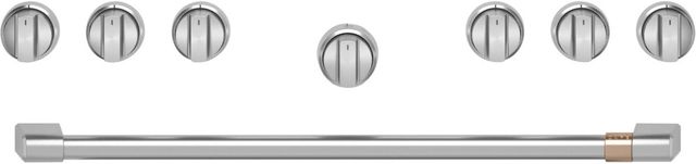 Café™ 36" Brushed Stainless Pro Range Handle and Knob Kit-0
