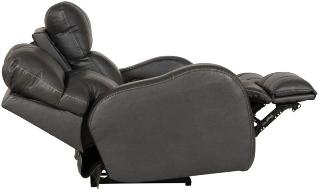Catnapper® Angelo Gunmetal Leather Power Lay Flat Reclining Loveseat with Power Adjustable Headrest-3