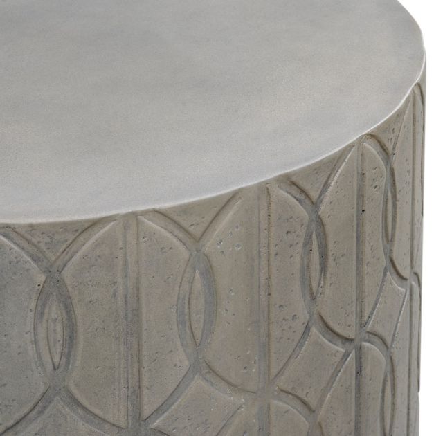 Sunset West Bazaar Trellis Aged Stone Glass Fiber Reinforced Concrete Outdoor End Table-2