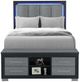 Global Furniture USA Emma Black/Gray Full Panel Bed with LED and USB-1