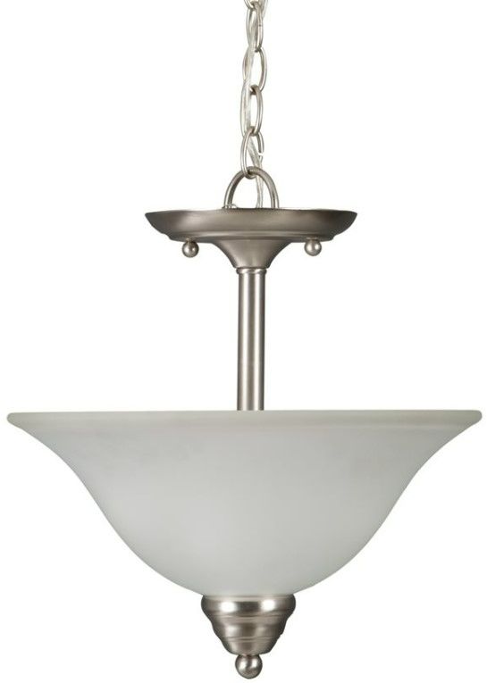YHD Ribbon Falls Satin Nickel/White 13'' Pendant-2
