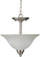 YHD Ribbon Falls Satin Nickel/White 13'' Pendant-2