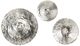 A & B Home Fassett 3-Piece Silver Textured Stainless Steel Disc Accent Set-0