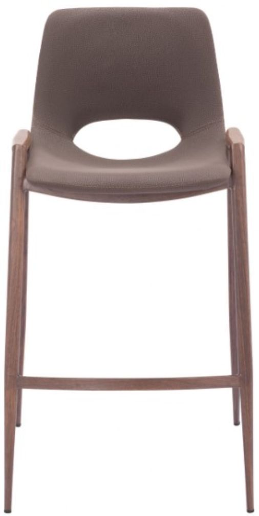 Zuo® Modern Desi Brown/Walnut Counter Stool-2