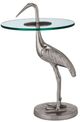 Currey & Company Crane Clear Accent Table with Silver Base-1