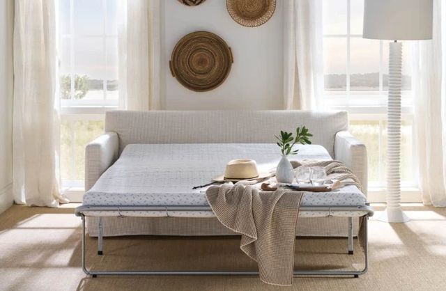 Rowe® Customizable Sylvie 75" Two Cushion Queen Slipcovered Serenity Sleeper-1