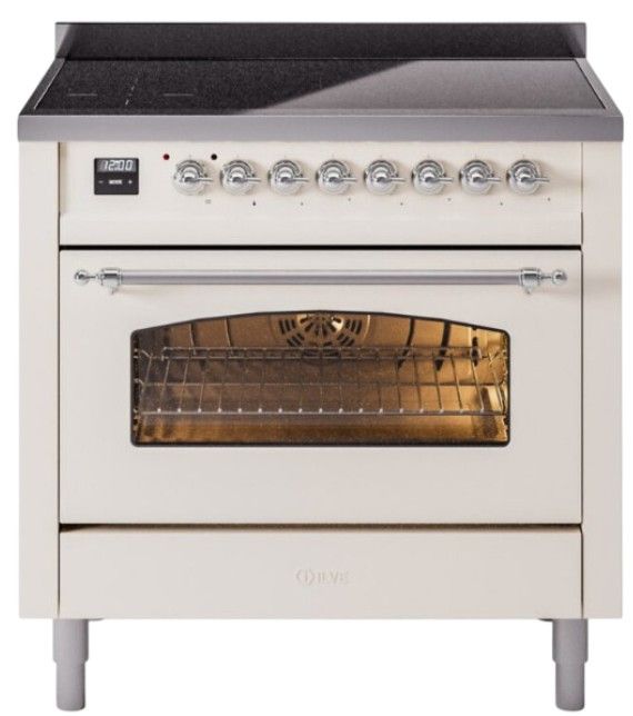 Ilve® Nostalgie II Series 36" Antique White Pro Style Induction Range-0
