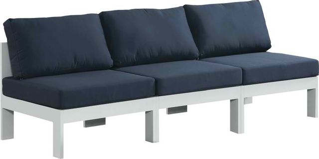 Meridian Furniture Nizuc 3-Piece Navy Outdoor Patio Modular Sofa-1