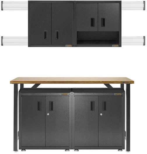Gladiator® 2 Pack 4' Wide Grey GearTrack® Channels -2