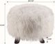 Linon Dase White Faux Fur Stool-2