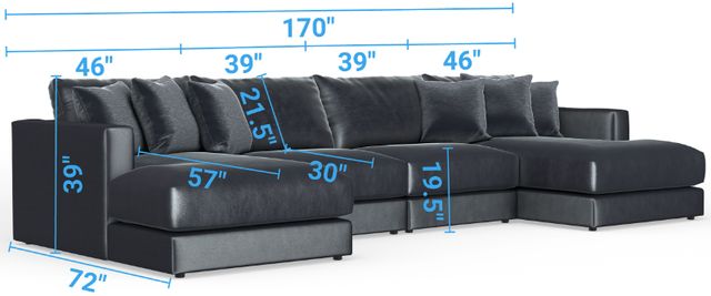 Jackson Furniture Remington 4-Piece Slate U-Shape Sectional-2