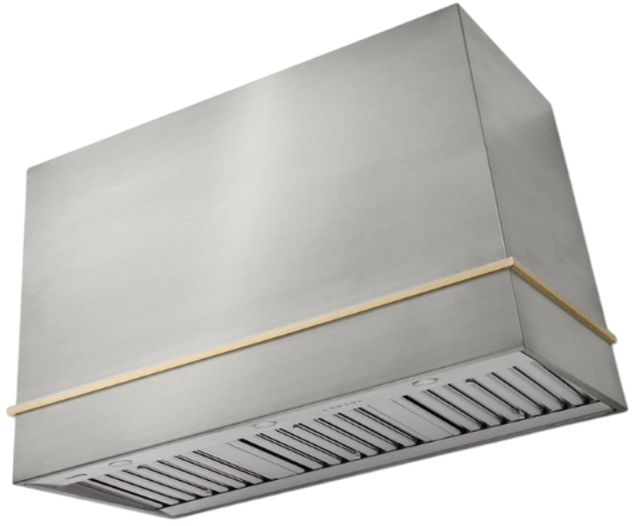 AGA Loge 48" Stainless Steel Wall Mounted Range Hood with Antique Brass Trim-0