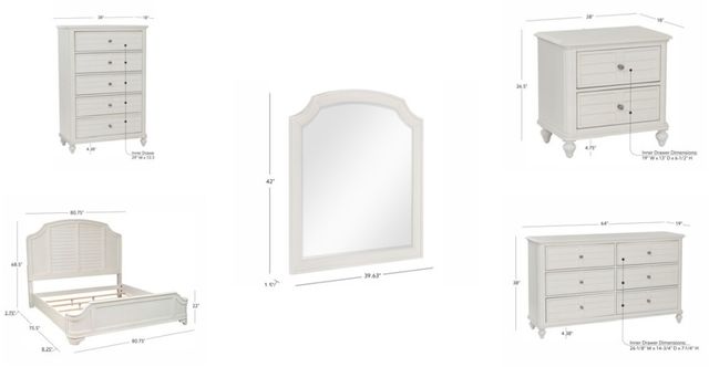 Powell® Naples 5-Piece Antique White King Panel Bedroom Set-2