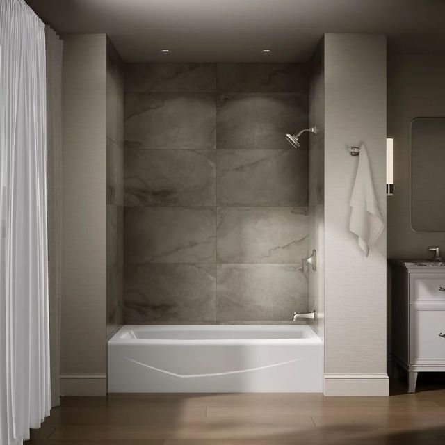 Kohler® Villager® Biscuit 60" x 34.25" Alcove Bath-4