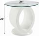 ACME Furniture Larry Glass Top End Table with White Base-2
