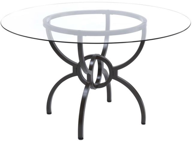 Coaster® Aviano 5-Piece Gray/Gunmetal Round Glass Top Dining Table Set-1