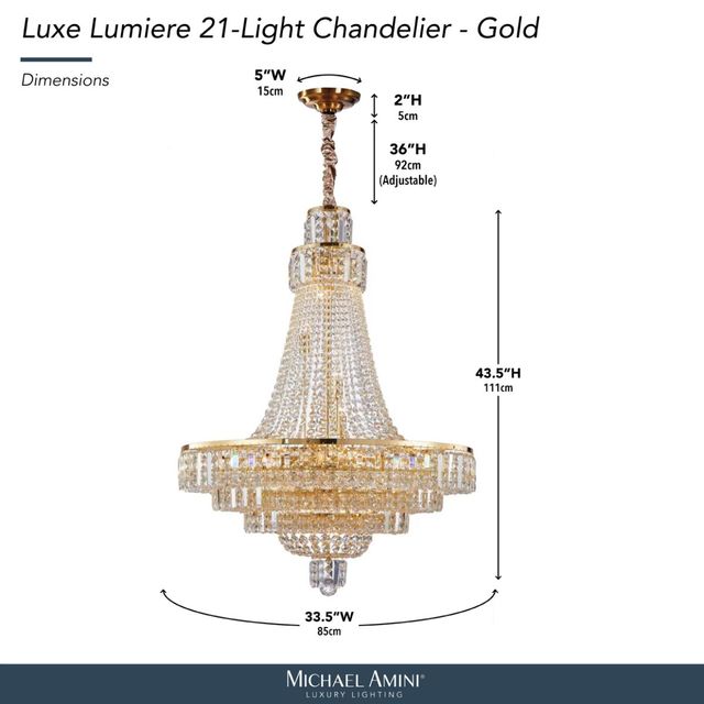 Michael Amini® Luxe Lumiere Gold 21-Light Chandelier-2