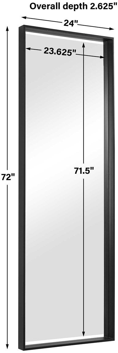 Uttermost® Kahn Matte Black Rectangular Mirror-2