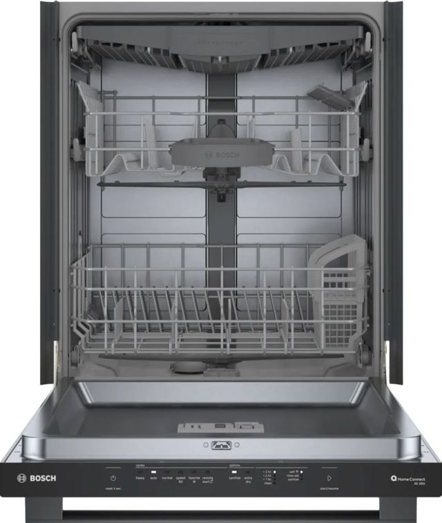 Bosch® 100 Series 24" Black Stainless Steel Top Control Built In Dishwasher-2